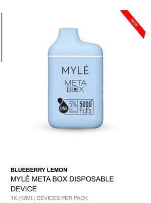 MYLE META BOX DISPOSABLE DEVICE 5000 PUFFS BLUEBERRY LEMON