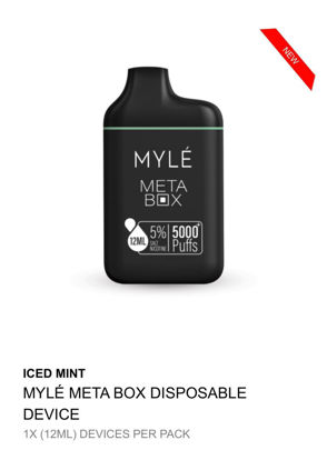 MYLE META BOX DISPOSABLE DEVICE 5000 PUFFS ICED MINT